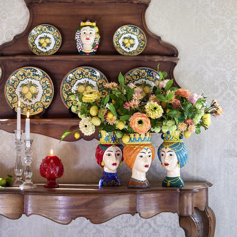 Vase en céramique avec visage et couronne CDM MIMI Paris