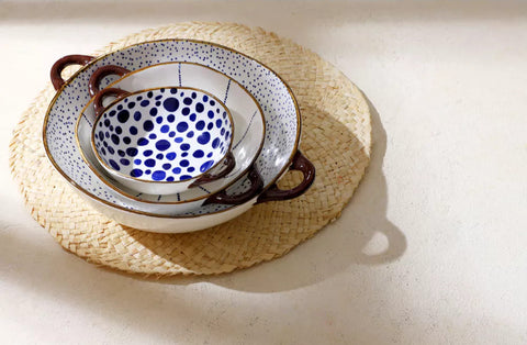 Plat en porcelaine ANAFI petit POMAX COIN DU MEUBLE PARIS