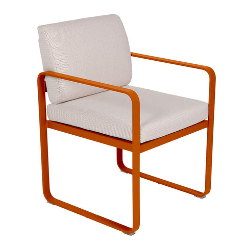 Silla con reposabrazos BELLEVIE de la marca Fermob con cojin PEARL. comprar en rincon del mueble online. RDM online