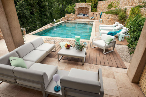 Módulo izquierdo BELLEVIE 2 plazas. Fermob. Compra online mobiliario exterior e interior, Rincón del Mueble RDM Madrid España. Colección modular para sofá