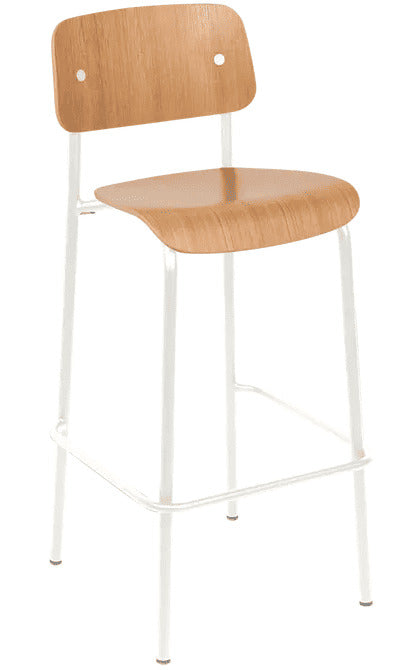 Silla alta de bar de roble STUDIE de la marca francesa fermob. comprar online en rincon del mueble
