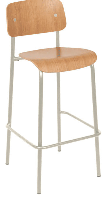 Silla alta de bar de roble STUDIE de la marca francesa fermob. comprar online en rincon del mueble