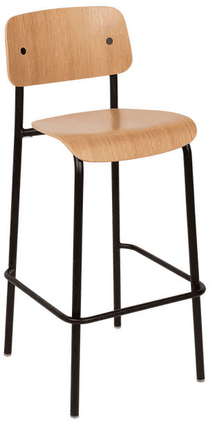 Silla alta de bar de roble STUDIE de la marca francesa fermob. comprar online en rincon del mueble