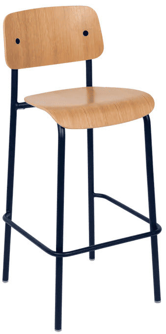 Silla alta de bar de roble STUDIE de la marca francesa fermob. comprar online en rincon del mueble