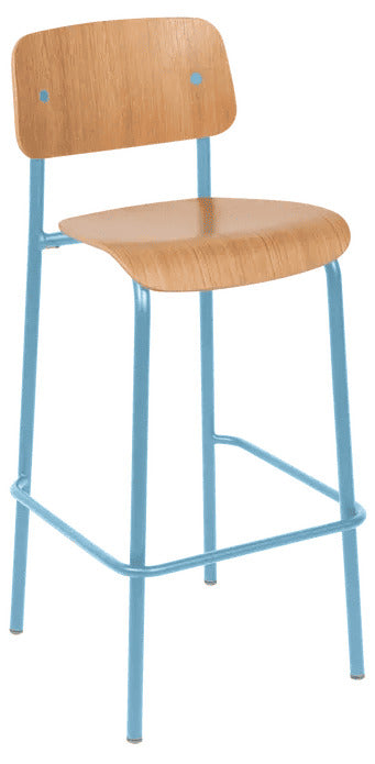 Silla alta de bar de roble STUDIE de la marca francesa fermob. comprar online en rincon del mueble