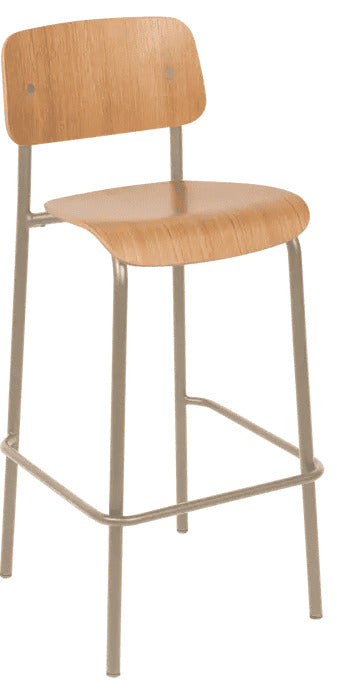 Silla alta de bar de roble STUDIE de la marca francesa fermob. comprar online en rincon del mueble