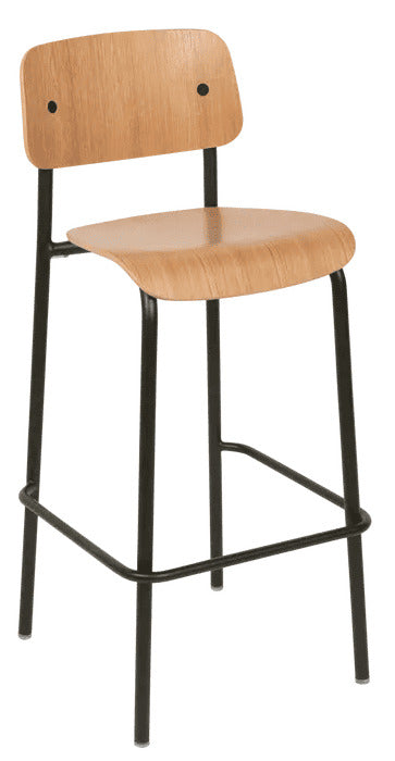 Silla alta de bar de roble STUDIE de la marca francesa fermob. comprar online en rincon del mueble