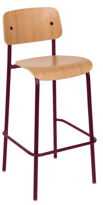 Silla alta de bar de roble STUDIE de la marca francesa fermob. comprar online en rincon del mueble