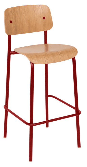 Silla alta de bar de roble STUDIE de la marca francesa fermob. comprar online en rincon del mueble