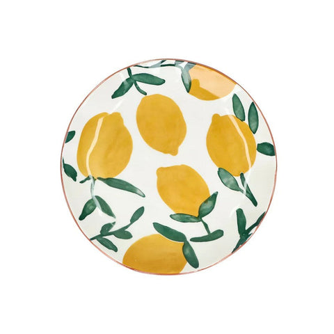 Assiette en porcelaine CITRONS MYKONOS Ø20.3cm POMAX Coin du Meuble
