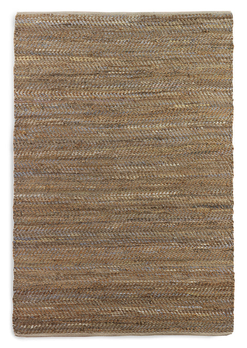Tapis en coton, cuir et jute