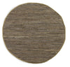 Tapis rond en coton, cuir et jute TOULOUSE