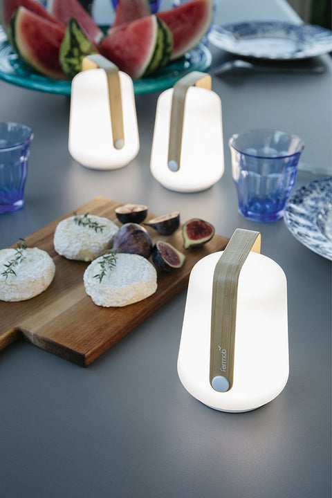 Lot de 3 lampes en bambou BALAD de 12 cm de la marque française Fermob. Acheter Fermob en ligne. Rincón del Mueble