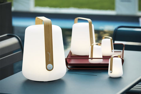 Lot de 3 lampes en bambou BALAD de 12 cm de la marque française Fermob. Acheter Fermob en ligne. Rincón del Mueble