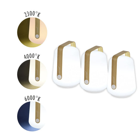 Lot de 3 lampes en bambou BALAD de 12 cm de la marque française Fermob. Acheter Fermob en ligne. Rincón del Mueble